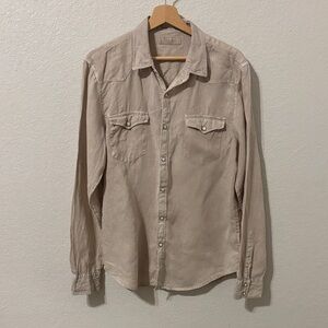 Lucky Brand Light Tan Linen Shirt